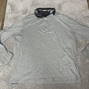 Robert Graham Sweater Mens 2XL Gray Quarter Zip Classic Fit Pullover Shirt